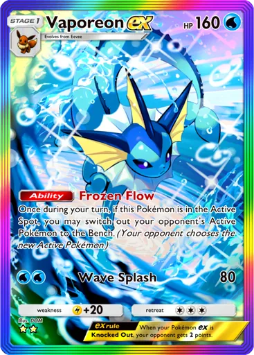 Vaporeon ex card image